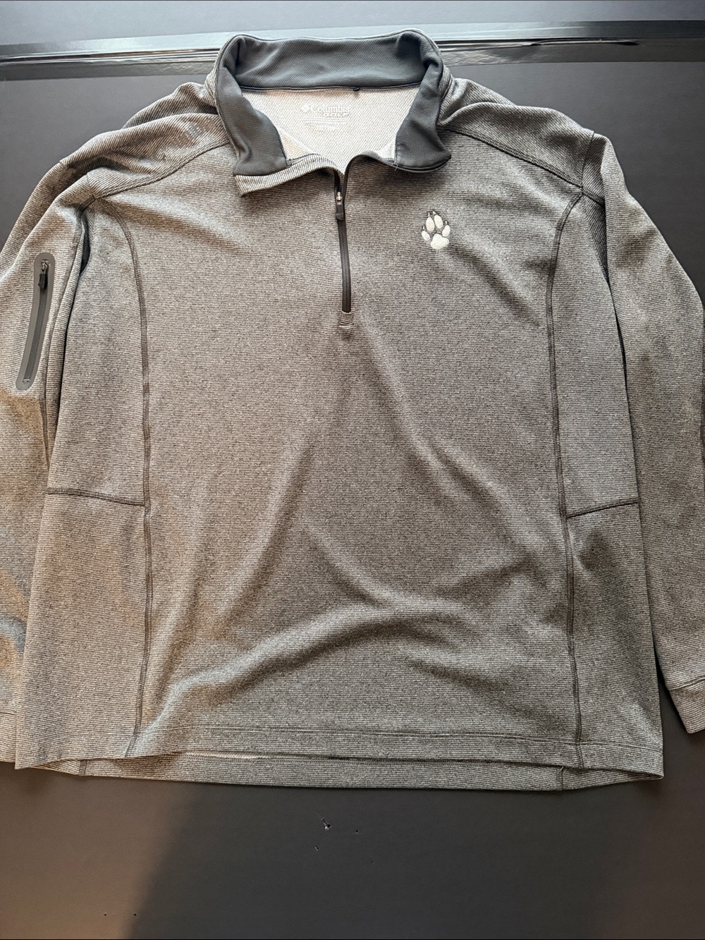 Columbia Men's Gray Half-Zip Pullover with Paw Logo